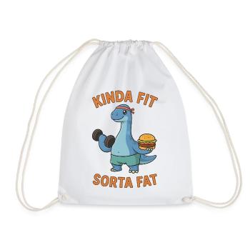 Kinda Fit Sorta Fat Funny Gym Cute Hippo Retro - Turnbeutel - Weiß - Vorne