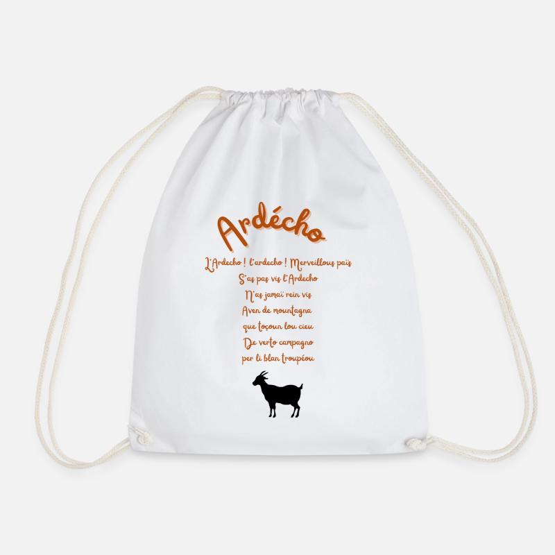 Ardèche design - Drawstring Bag - white