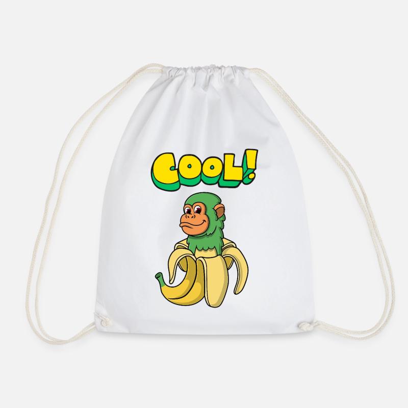 Affe in Banane in Farben - Turnbeutel - Weiß