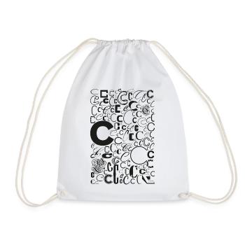 Typo C – Letter Design for Font Lovers - Drawstring Bag - white - Front