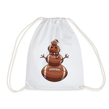 Football dessin animé bonhomme de neige - Sac de sport léger - blanc - Devant