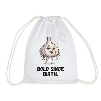 Garlic Lady - Courage Since Birth Caricature - Drawstring Bag - white - Front