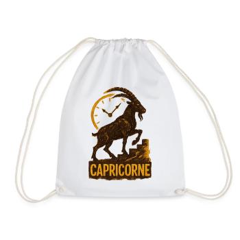 Capricorn Star Sign - Astrology - Drawstring Bag - white - Front