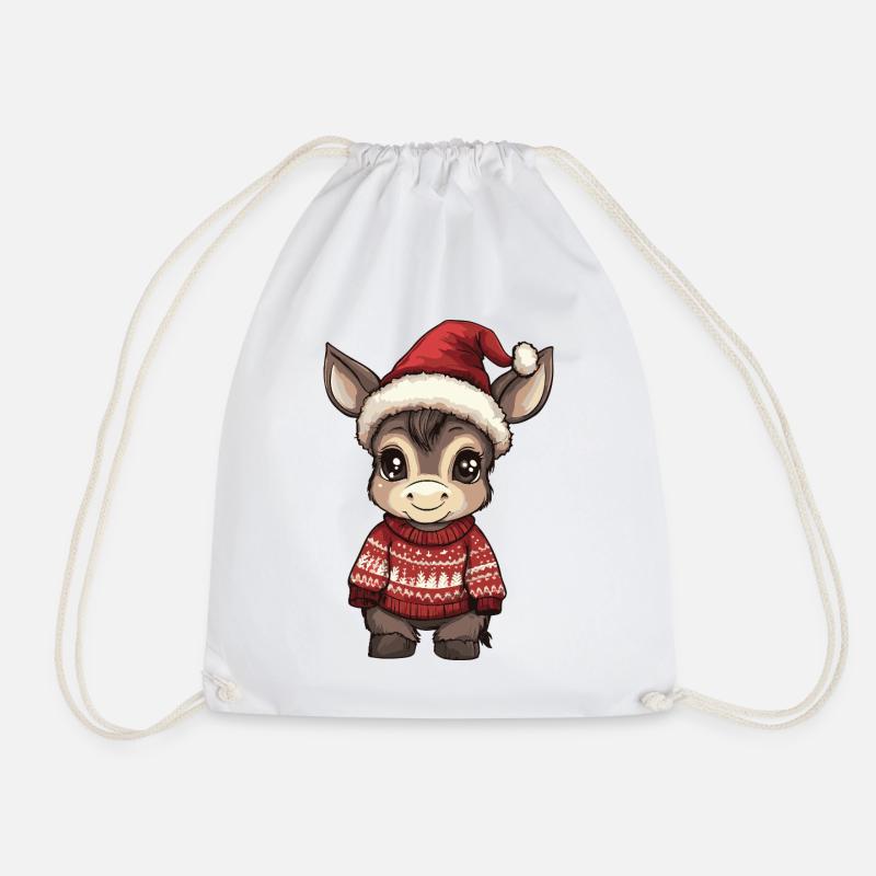 Noël à dos d’âne - Sac de sport léger - blanc