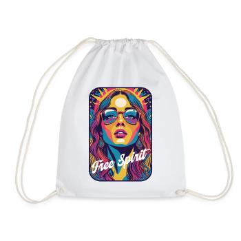 Kandi PLUR Rave Free Spirit Pop Art - Drawstring Bag - white - Front