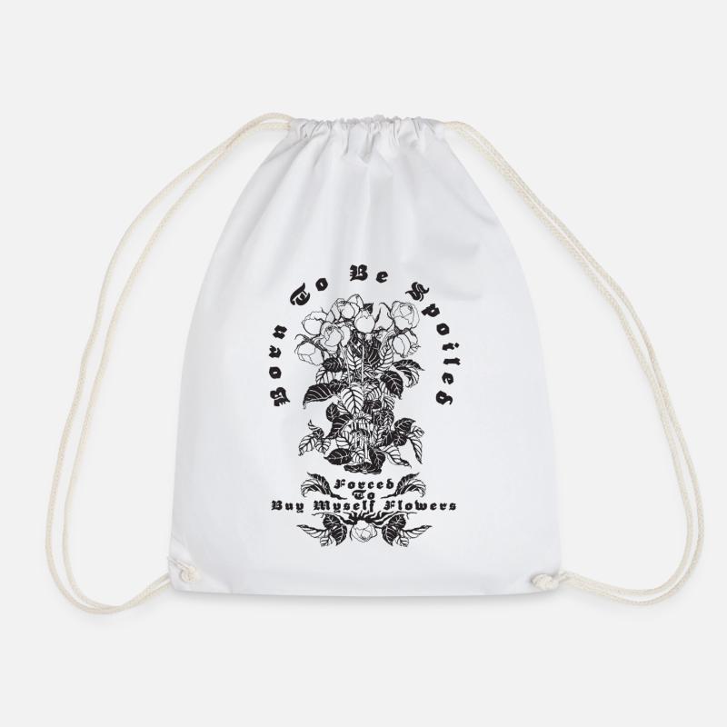 BORN TO BE SPOILED - Drawstring Bag - white