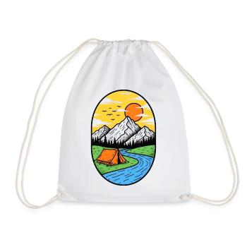 Mountain Sun Campfire Tent - Drawstring Bag - white - Front