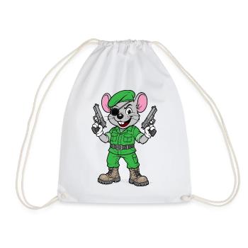 Armed Mouse Ranger - Drawstring Bag - white - Front