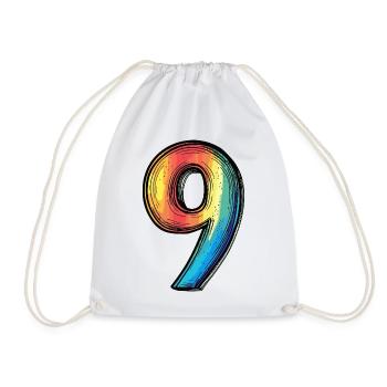 9 Nombre coloré - Sac de sport léger - blanc - Devant