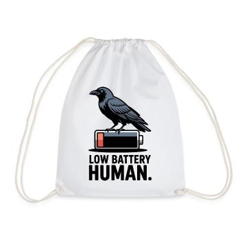 Raven über niedrige Batterie - Turnbeutel - Weiß - Vorne