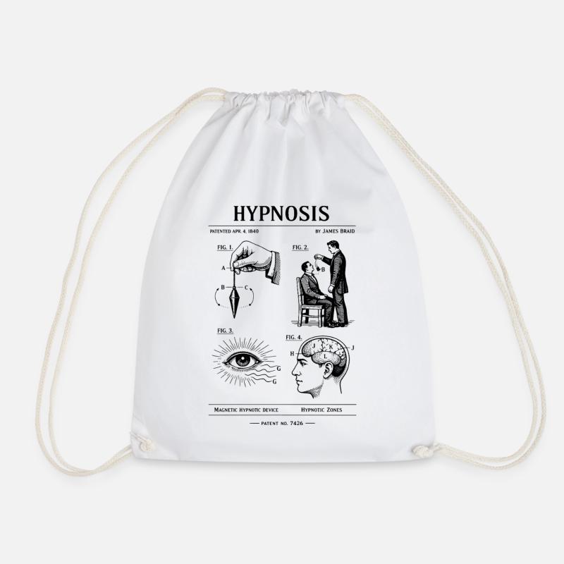 Hypnosis blueprint design - Drawstring Bag - white