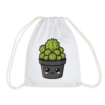 Jardin de pots de cactus de Kawaii - Sac de sport léger - blanc - Devant