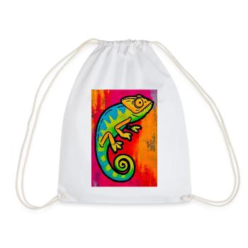 chameleon - Drawstring Bag - white - Front