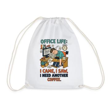Office Life Kaffee Humor - Turnbeutel - Weiß - Vorne