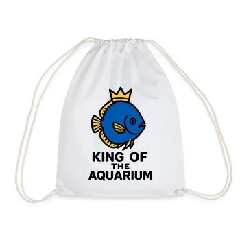 The King of the Aquarium Crowned Discus Fish - Drawstring Bag - white - Front