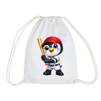 Motif de dessin animé de baseball pingouin mignon - Sac de sport léger - blanc - Devant
