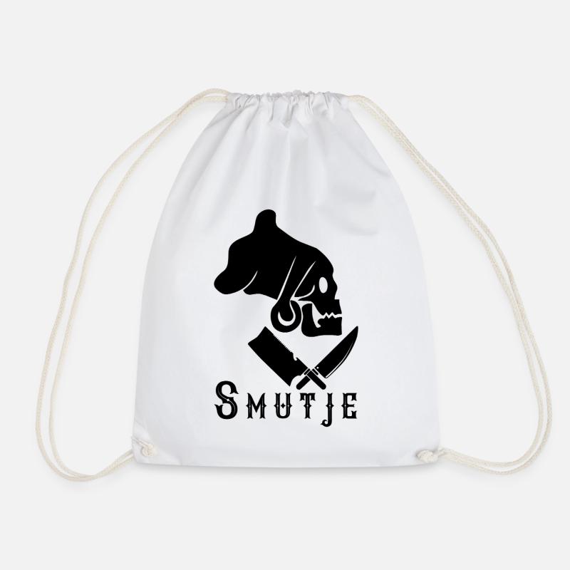 Smutje with Scroll - Drawstring Bag - white