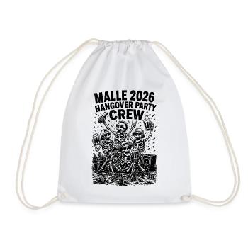 Équipe de la fête de la gueule de bois Malle 2026 - Sac de sport léger - blanc - Devant