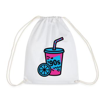 90s Retro Becher Slush Sommer - Turnbeutel - Weiß - Vorne