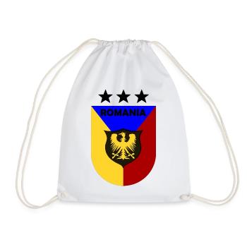 Romania Wappen Dreifarbig Schild - Turnbeutel - Weiß - Vorne