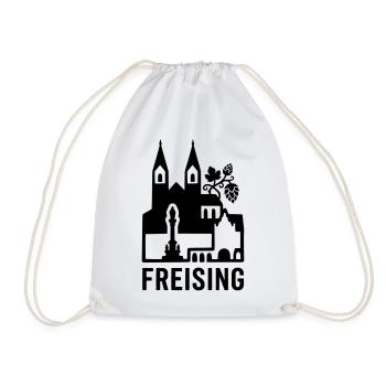 Freising Oberbayern Silhouette Wahrzeichen - Turnbeutel - Weiß - Vorne