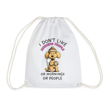 Grumpy Poodle Morning People Funny Dog - Sac de sport léger - blanc - Devant