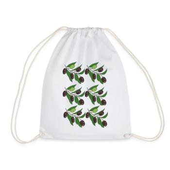 Olive Branch Pattern - Drawstring Bag - white - Front