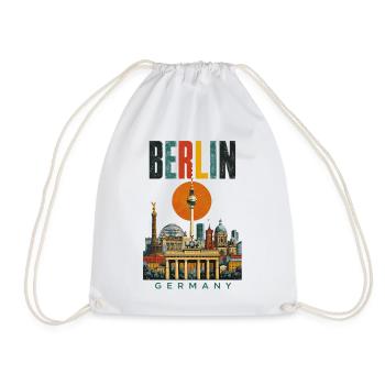 Berlin, Allemagne, silhouette rétro de ville - Sac de sport léger - blanc - Devant