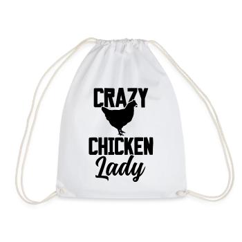Crazy Chicken Lady - Turnbeutel - Weiß - Vorne