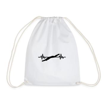 Heartbeat Swimmer - Diver Water Sports Athlete - Drawstring Bag - white - Front