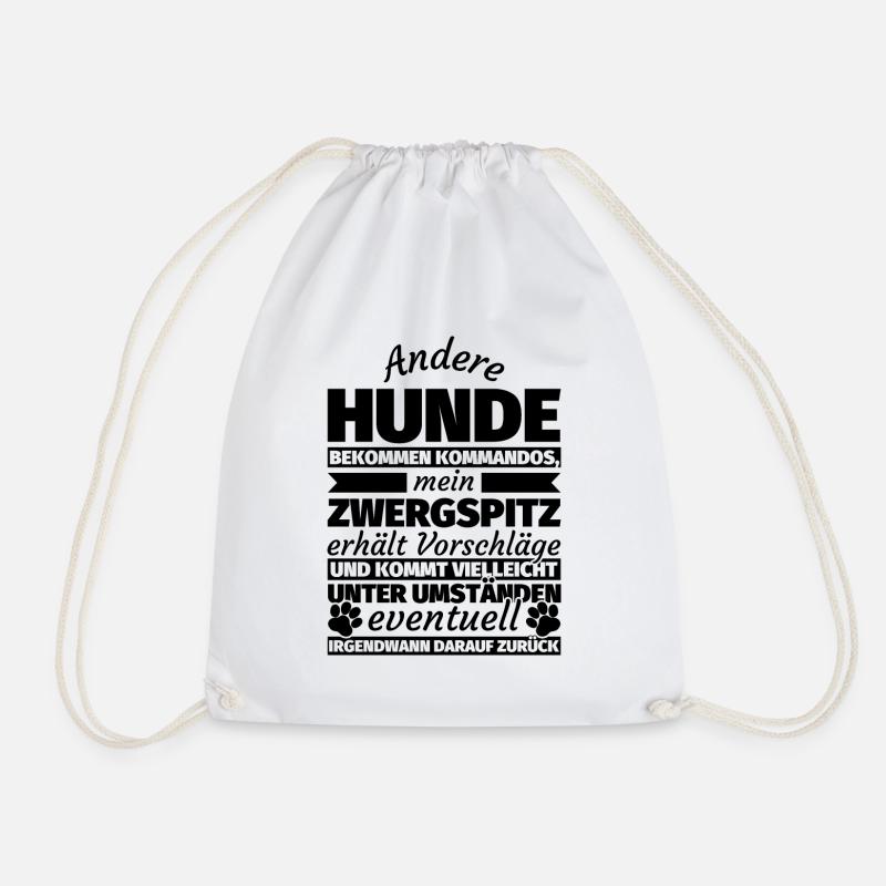 Zwergspitz Hund Geschenke - Turnbeutel - Weiß