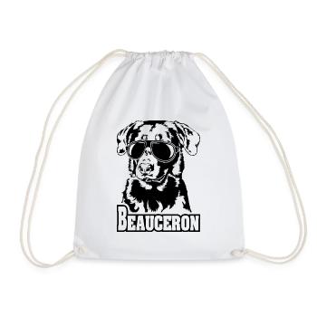 BEAUCERON cool sunglasses dogs dog Wilsigns - Drawstring Bag - white - Front