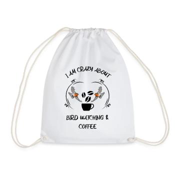 Bird Watching Bird Watching Birding Coffee - Drawstring Bag - white - Front