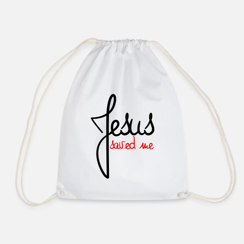Jesus saved me black and red - Turnbeutel - Weiß