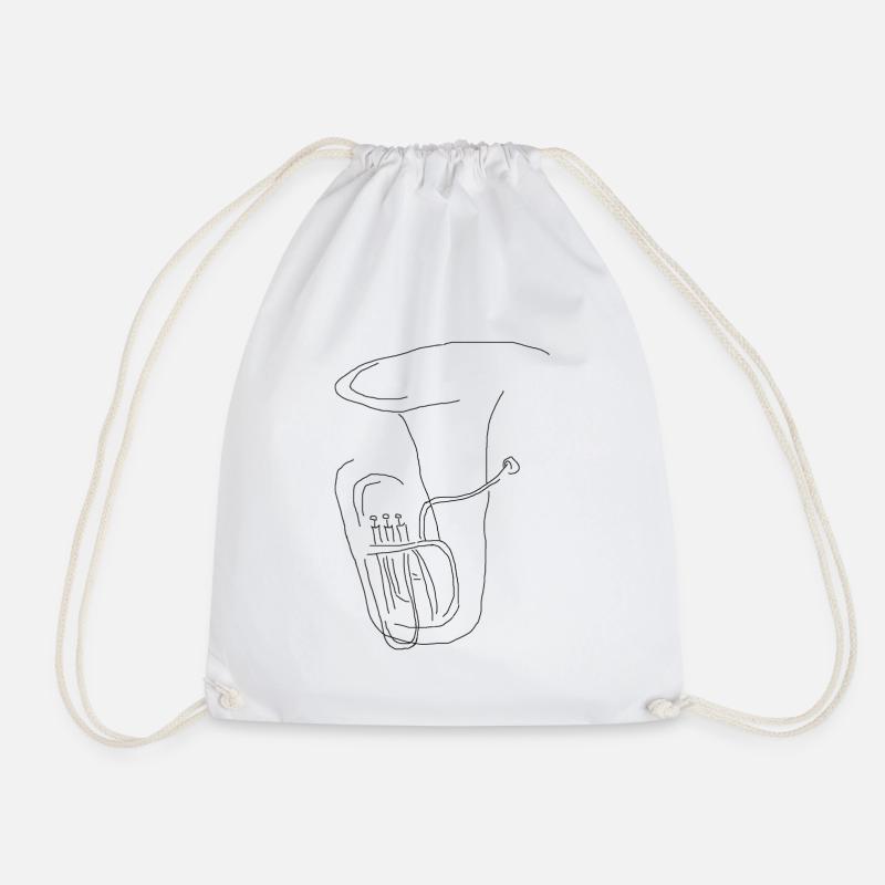 tuba - Drawstring Bag - white