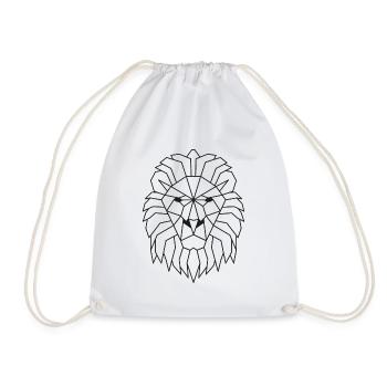 Lion géométriquement noir - Sac de sport léger - blanc - Devant