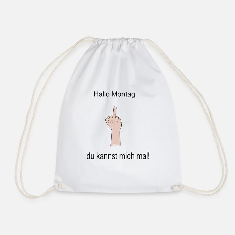 Hello Monday - Drawstring Bag - white
