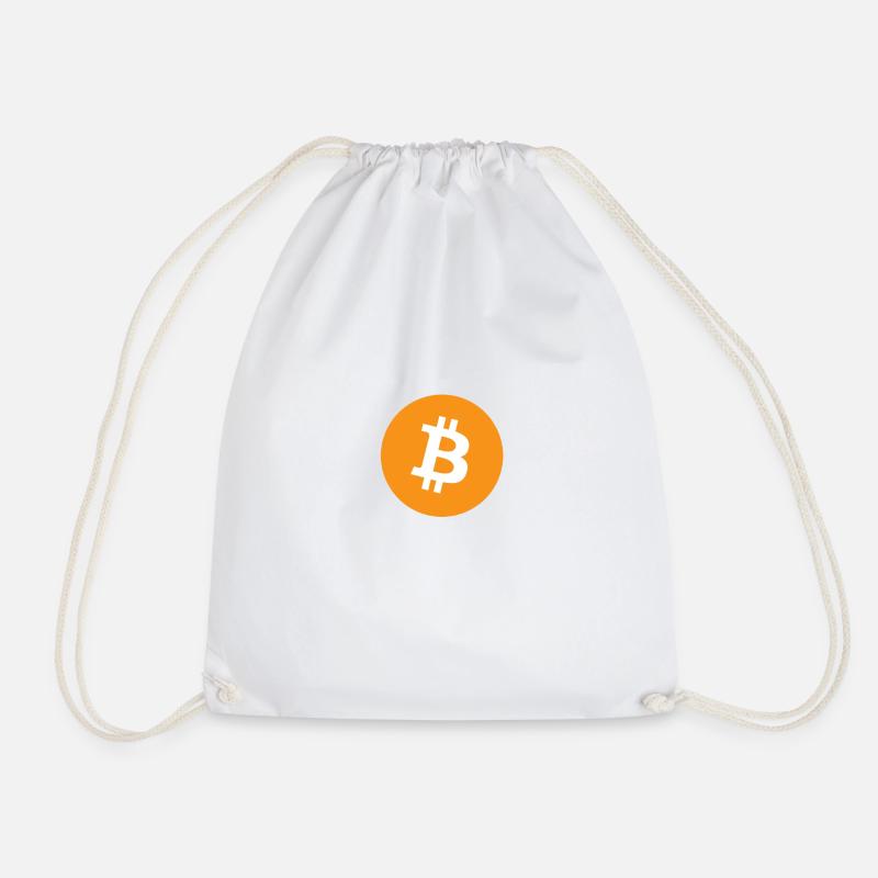 bitcoin - Drawstring Bag - white