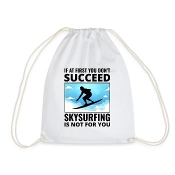 Skysurfing Skydiving Extreme Sport Skydiver Funny - Drawstring Bag - white - Front