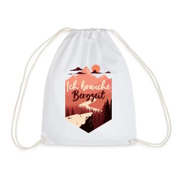 Brauche Bergzeit Geschenk wandern Geschenkidee - Turnbeutel - Weiß - Vorne