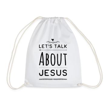 Let's Talk About Jesus - Drawstring Bag - white - Front