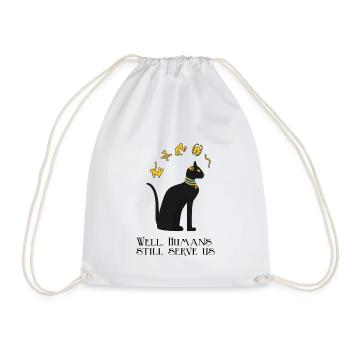 Drôle de conception de chat avec hiéroglyphes - Sac de sport léger - blanc - Devant