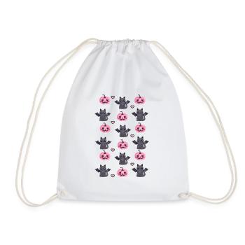 Mignon design d’Halloween - Chat citrouille rose - Sac de sport léger - blanc - Devant