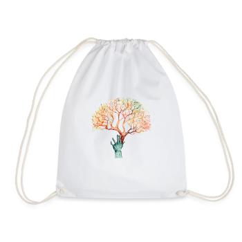 L’arbre grandit à partir de la conception d’aquarelle à la main 2 - Sac de sport léger - blanc - Devant