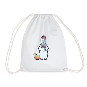 Licorne avec inscription au sac de sucre - Sac de sport léger - blanc - Devant
