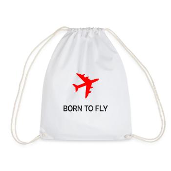Aviator Born To Fly Airplane Airliners Shirt - Sac de sport léger - blanc - Devant