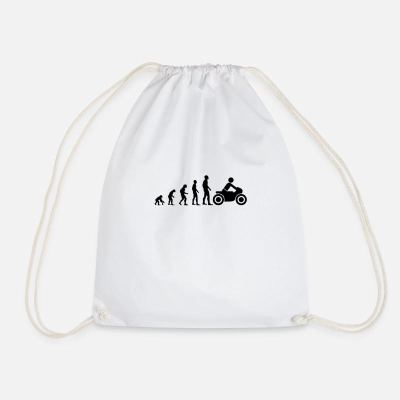 Funny Motorcycle Biker Gift - Drawstring Bag - white