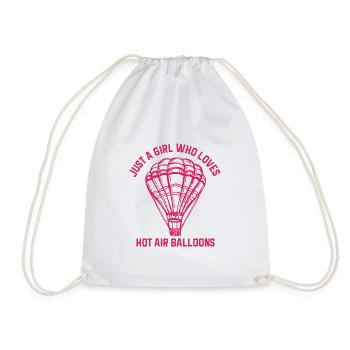 Heißluftballon & Ballon Fahrer Geschenk - Turnbeutel - Weiß - Vorne