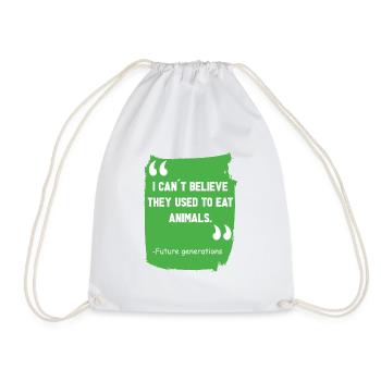 Vegan Fleischlos Tierlieb & Veganer - Turnbeutel - Weiß - Vorne