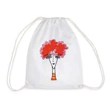 Woman's face - Drawstring Bag - white - Front